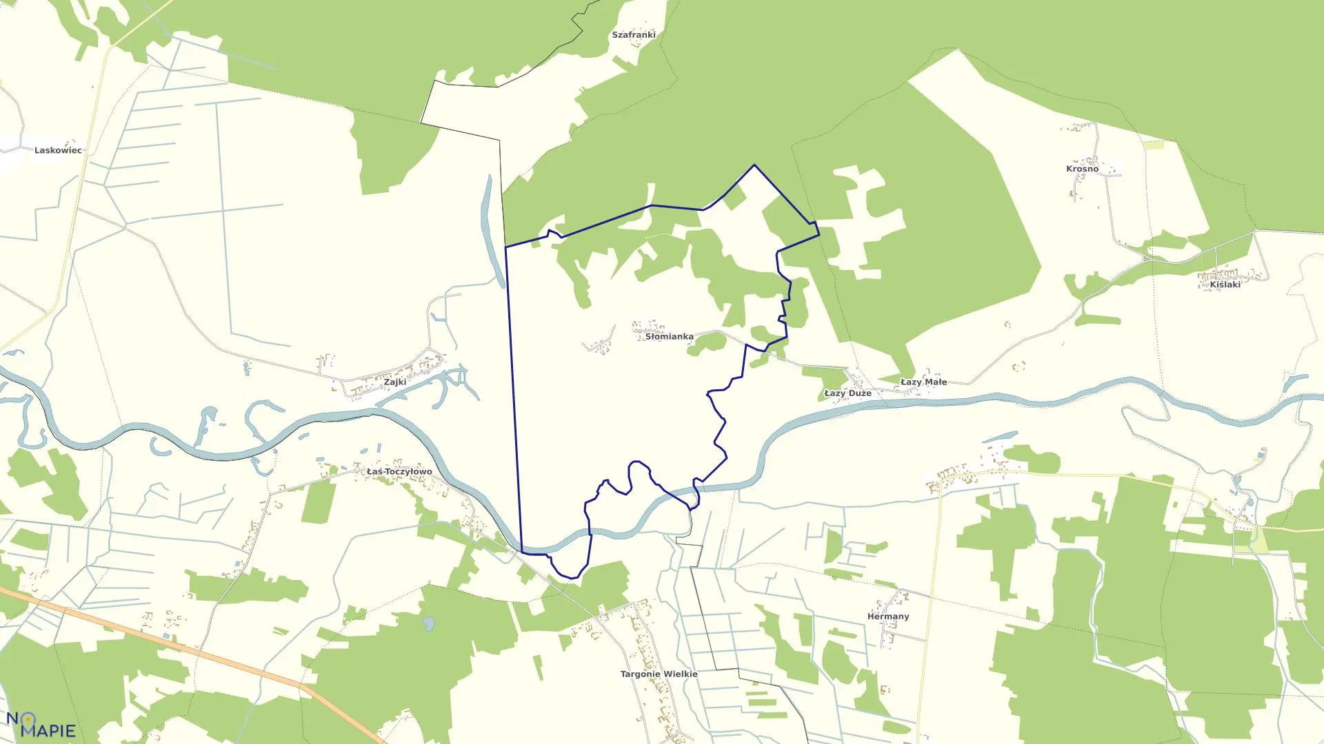 Mapa obrębu SŁOMIANKA-SEMPIKI w gminie Tykocin